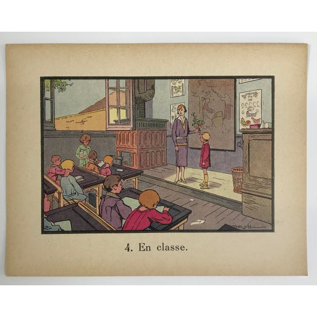 This illustration is representative of a genre widely used in early French educational publishing, particularly in primary...