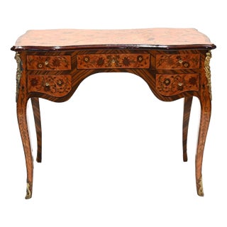 French Writing Desk in Marquetry Inlay For Sale