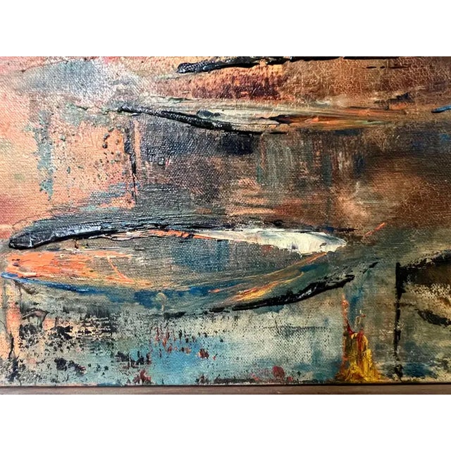 Alice Marcus " Seascape With Sailboats" Oil on Canvas Painting, Framed 1950's For Sale - Image 10 of 14