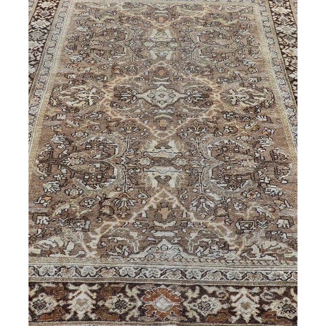 Persian Early 20th Century Antique Persian Sultanabad-Mahal Rug With All-Over Sub-Geometric Design For Sale - Image 3 of 13