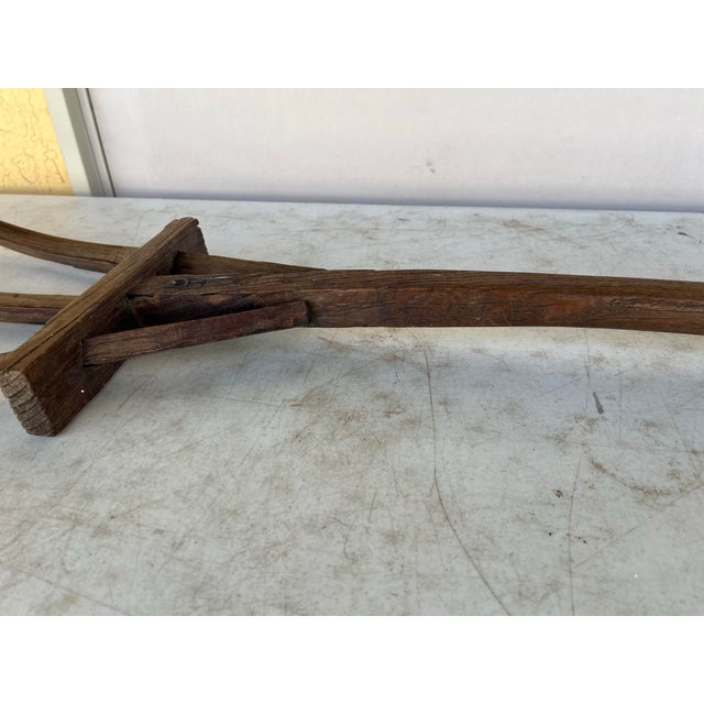 Large 19th Century Farmhouse Wooden Pitchfork For Sale - Image 12 of 12