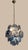 Murano Vintage Italian Murano Glass Chandelier in Vistosi Style | 24 Alabaster Blue Discs For Sale - Image 4 of 6