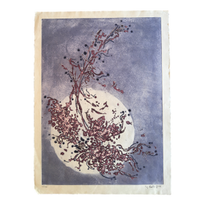 1960s Yannick Ballif Etching and Aquatint on Paper "Au Clair De La Lune"