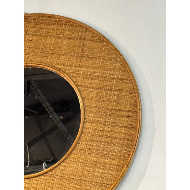 Late 20th Century Vintage Italian Rattan Mirror For Sale - Image 5 of 7