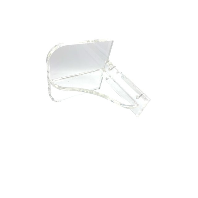 1970s Vintage Thick Beveled Lucite Sculptural Wall Shelf For Sale - Image 4 of 10