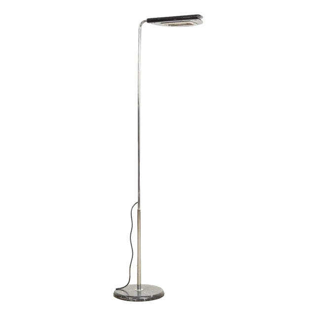 Mid Century Mezzaluna Black Floor Lamp by Bruno Gecchelin 1970s For Sale