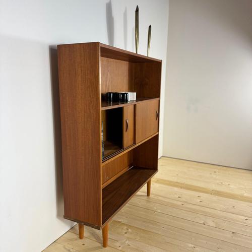Danish Teak Bookcase with Sliding Doors, 1960s For Sale - Image 5 of 7
