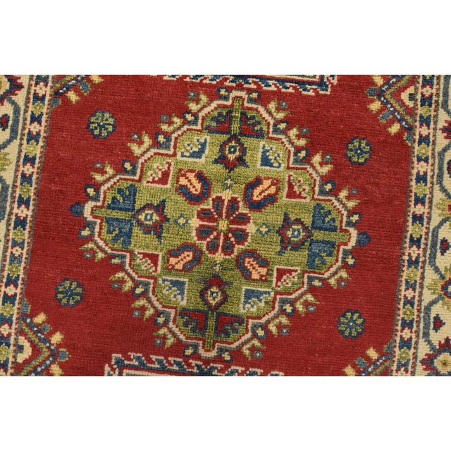Textile Kazak Runner 2’9” X 9’7” Red Wool Tribal Hand-Knotted Oriental Rug For Sale - Image 7 of 13