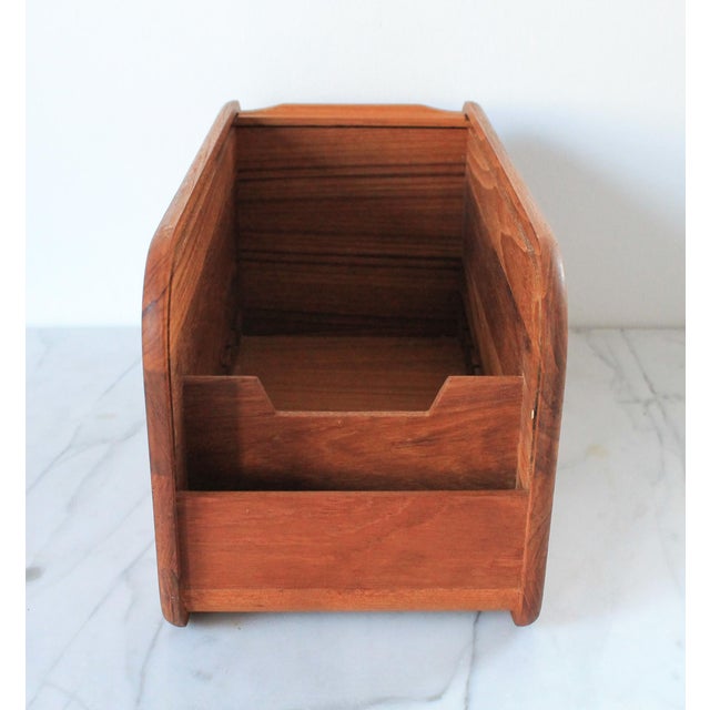 Kalmar 1970s Teak Wood Tambour Organizer Box by Kalmar For Sale - Image 4 of 12