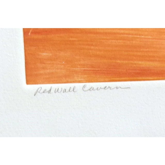 1980s 1980s "Red Wall Cavern" Signed Landscape Monotype by James Conaway For Sale - Image 5 of 6