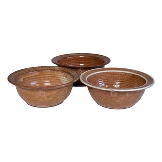 Studio Ceramic Art Bowls from Helma Klett, Germany, 1960s, Set of 3 For Sale