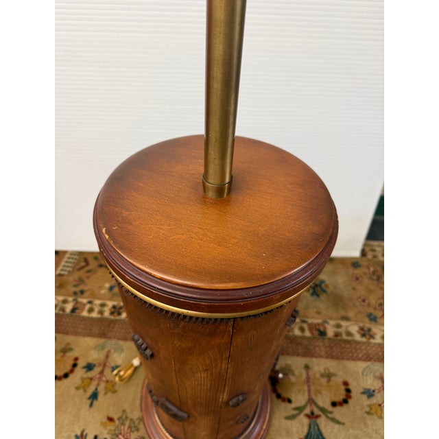 Mid 20th Century Mabro Lamp Company Carved Flower Table Lamp, Large For Sale - Image 9 of 12
