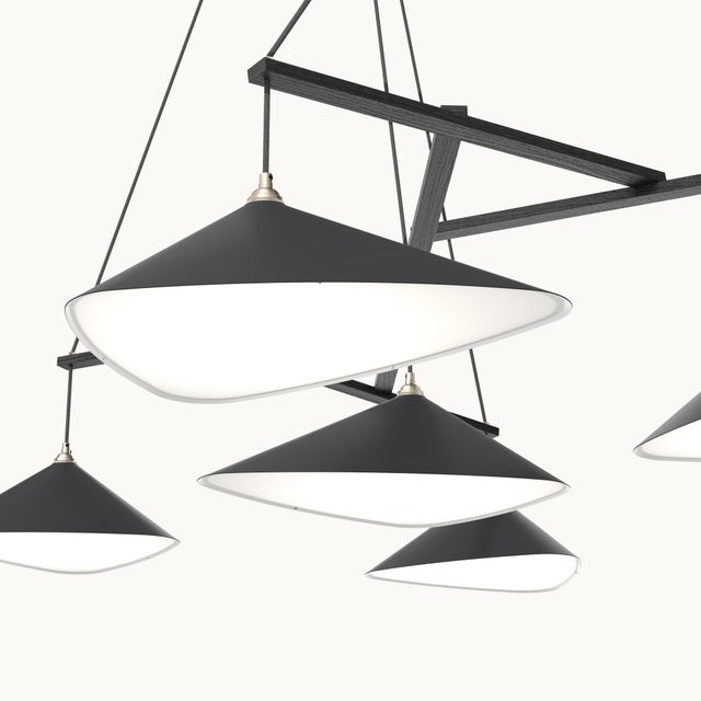 Emily Group of Seven Hanging Lamp with Metal Shade by Daniel Becker For Sale - Image 9 of 15