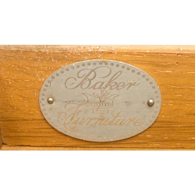 Baker 54" Long 6 Legged Burl Walnut 2 Drawers Cabriole Leg Console Sofa Table For Sale - Image 6 of 15