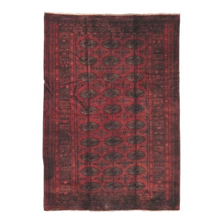 Vintage Tekkeh Lamb's Wool Area Rug, 4' 5" X 6' 4", Red For Sale