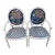 Pair of Faux Bois Louis XVI Style Oval Back Armchairs in Whitewashed Finish For Sale