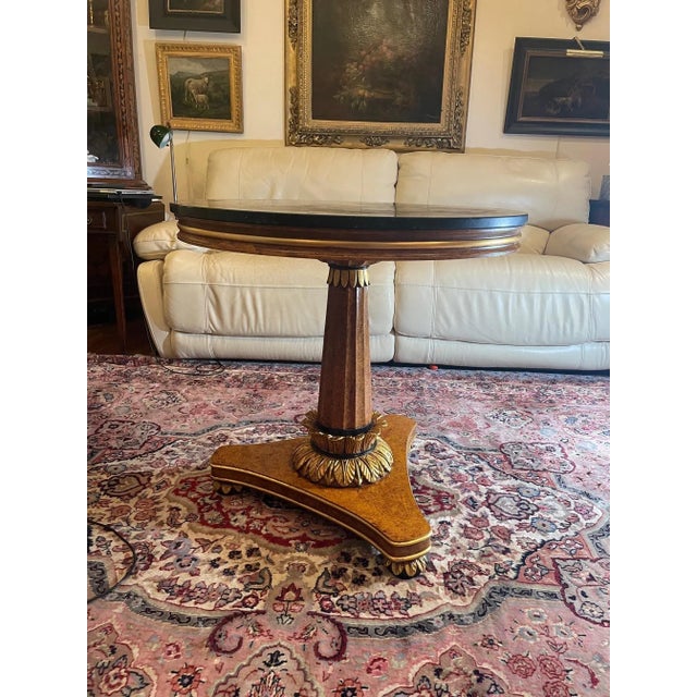 Biedermeier Table Carved Giltwood Marquina Marble Top. Invitinghome. For Sale - Image 11 of 12