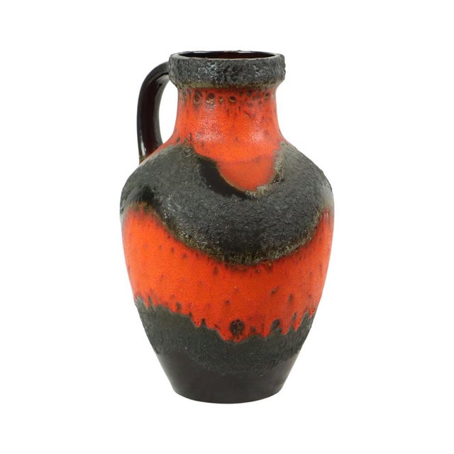 Large Orange Fat Lava Vase from Carstens Tönnieshof, West Germany, 1960s For Sale - Image 10 of 11