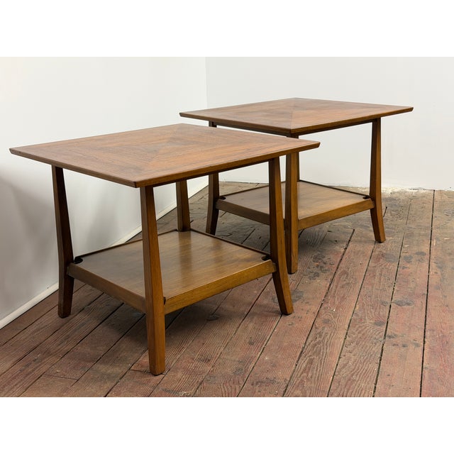 Mid-Century Modern Mid Century Modern End Tables by Edward Wormley for Dunbar, a Pair For Sale - Image 3 of 16