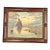 Signed 1920 Antique Maritime Sailboat Oil Painting in Ornate Painted Frame For Sale