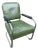 1930s Namco Art Deco Industrial Green Vinyl & Chrome Lounge Chair For Sale