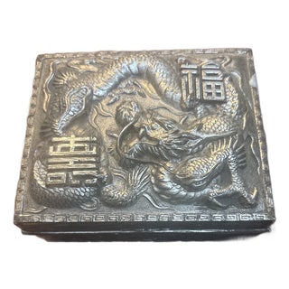 Japanese Box With Dragon Circa 1920 For Sale