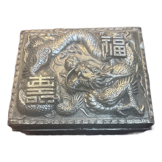 Japanese Box With Dragon Circa 1920 For Sale