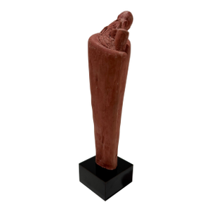 1960s Larry Mohr Signed Terra Cotta Sculpture Abstract Figurative Form on Base