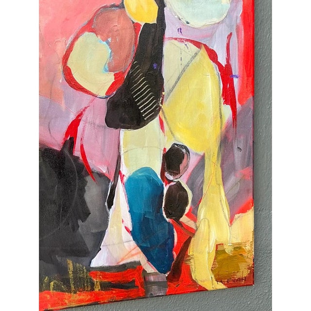 Vintage Abstract Expressionist Oil Painting on Canvas For Sale - Image 4 of 12