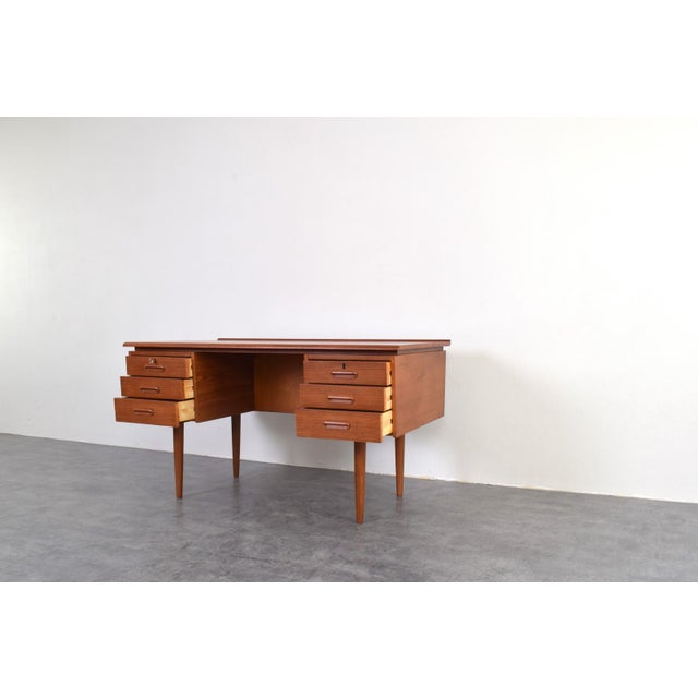 Mid-Century Danish Teak Executive Desk, 1960s For Sale - Image 12 of 18