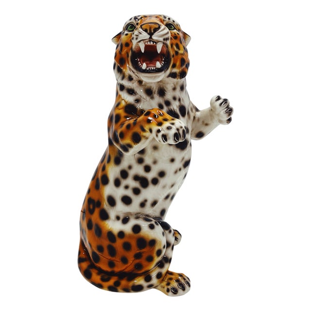 Leopard Statue in Ceramic from Ceramiche Boxer For Sale