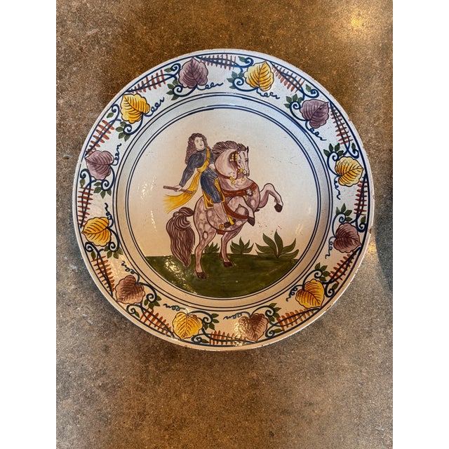 Pair 18th Century Delft Polychrome Chargers For Sale - Image 10 of 11