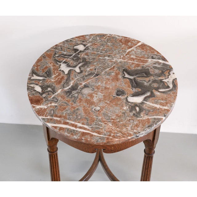 Late 19th Century Oak Occasional Side Tables with Marble Tops from Gillows, 1893, Set of 2 For Sale - Image 6 of 16