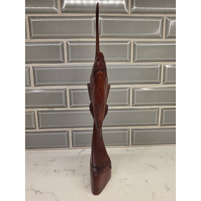 Art Deco Mid-Century Balinese Art Deco Elongated Maiden Bust in Premium Hardwood For Sale - Image 3 of 12