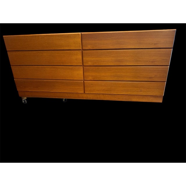 Vintage Teak eight drawer long chest in very nice condition- lightly cleaned and oiled. Purchased from storage- chest has...