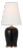 Thomas O'Brien by Visual Comfort Signature Opera 16" Table Lamp in Raven Black with Linen Shade For Sale