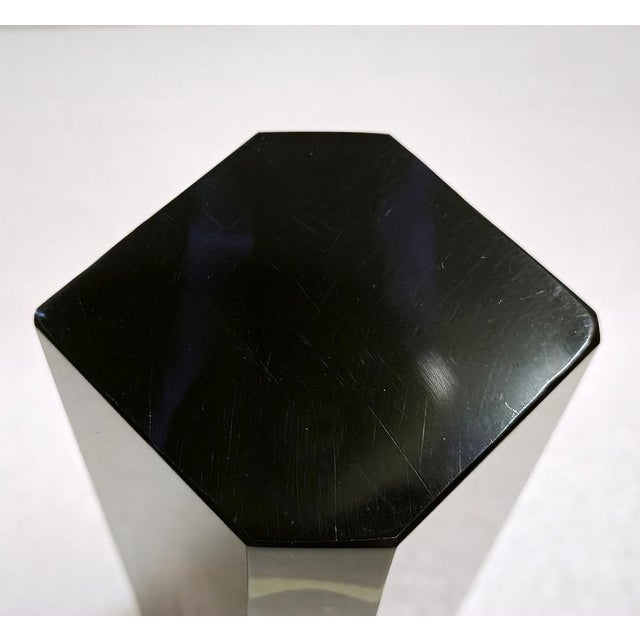 Geometric Faceted Uranium Sommerso Murano Glass Vase, Italy 1960s For Sale - Image 17 of 18
