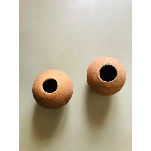 Round Ceramic Vases or Decorative Balls in Pink by Guy Bareff, 1970, Set of 2 For Sale - Image 3 of 6