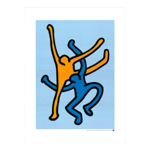 1990s After Keith Haring - Untitled (People Dancing) Vintage Fine Art Print Offset Lithography Poster 90s
