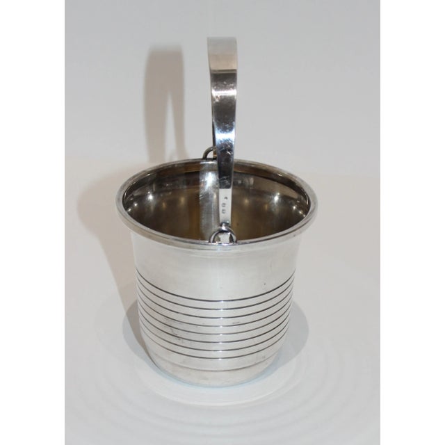 Art Deco Personal Ice Bucket 1930s Streamline Moderne Silver Plated Hallmarks For Sale - Image 3 of 11