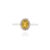 Oval Yellow Sapphire & Diamond Halo Vintage Ring in 14k White Gold Size 6.5 For Sale - Image 4 of 16