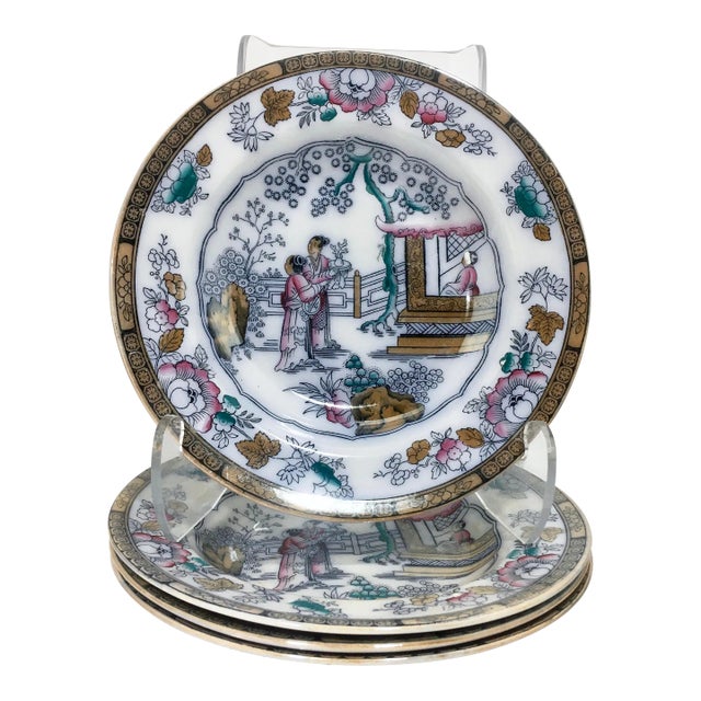 Aesthetic Movement Faience Plates - Set of 3 For Sale