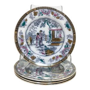 Aesthetic Movement Faience Plates - Set of 3