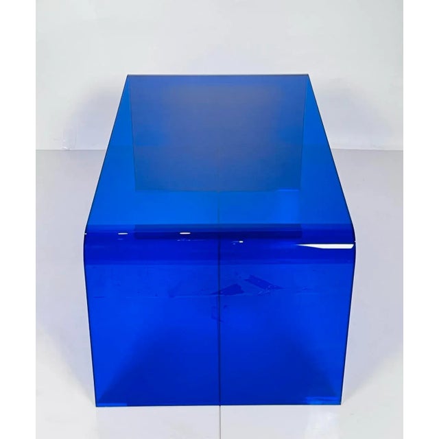 Lucite Coffee Table in Cobalt Blue by Cain Modern, Usa 2023 Chairish