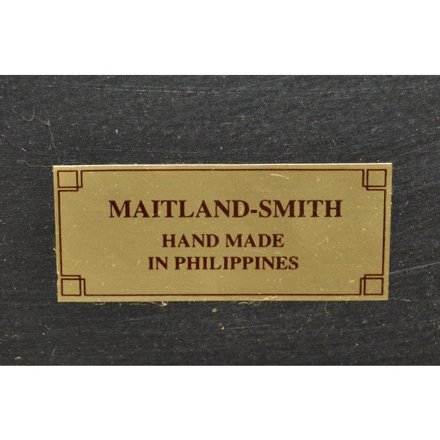 20th Century Maitland-Smith Faux Tortoise Bamboo Brass Pull Stand Magazine Racks For Sale - Image 11 of 13