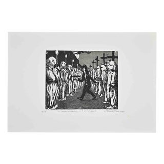 Amedeo Tedeschi Toschi, Holy Meditation Is Not Always Easy, 1990s, Etching For Sale