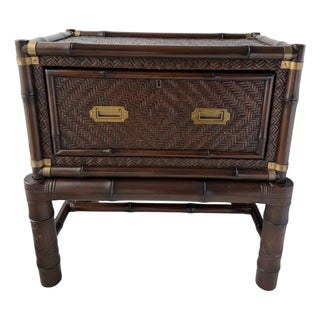 Ralph Lauren Rattan Campaign Style Chest/Nighstand For Sale