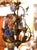 Early 20th Century French Gilt Tole Three-Light Chandelier With Glass Flowers For Sale - Image 4 of 10