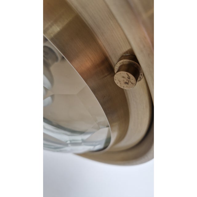 Brass-Plated Aluminum Chandelier with Diamond-Shaped Glass Lampshade by Pia Guidetti Crippa for Lumi, 1970s For Sale - Image 10 of 13