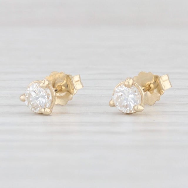 Modern New 0.42ctw Diamond Martini Stud Earrings 14k White Gold Round Solitaire Studs - 2 Pieces For Sale - Image 3 of 6